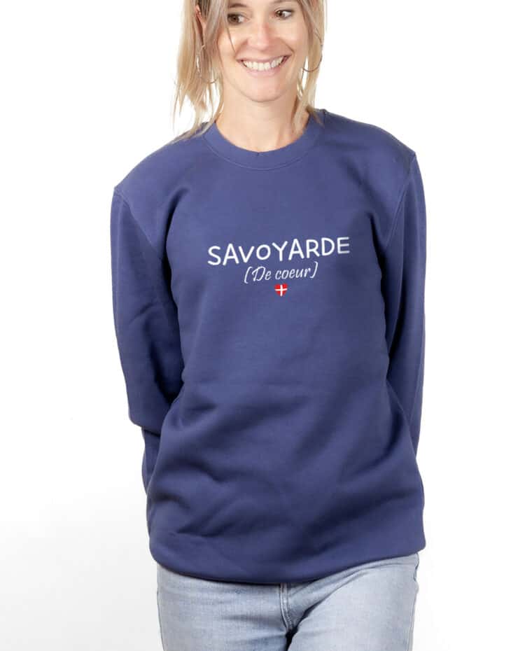 Savoyarde de coeur Sweatshirt pull Femme Bleu PUFBLE236