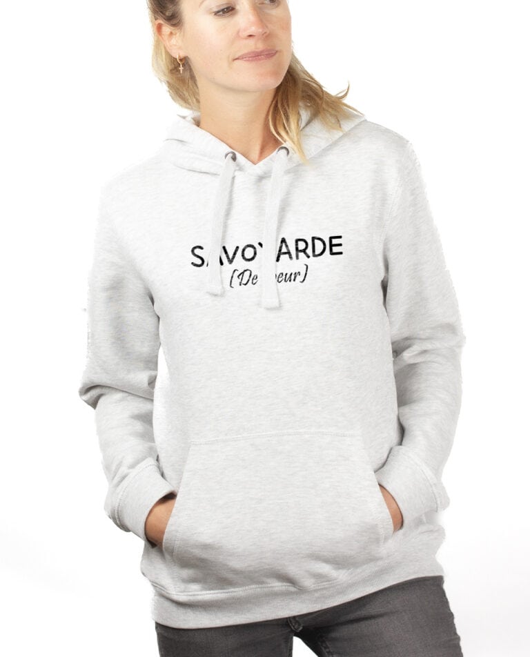 Savoyarde de coeur hoodie Sweat capuche Femme Blanc SWFBLA236