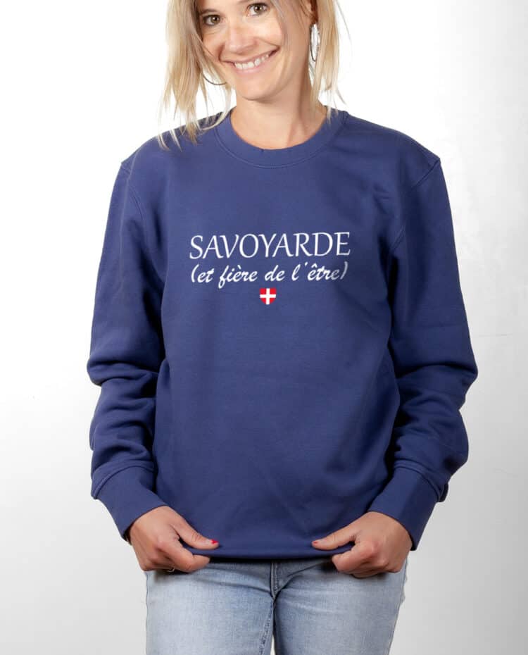 Savoyarde et fiere Pull Femme Bleu PUFBLE237