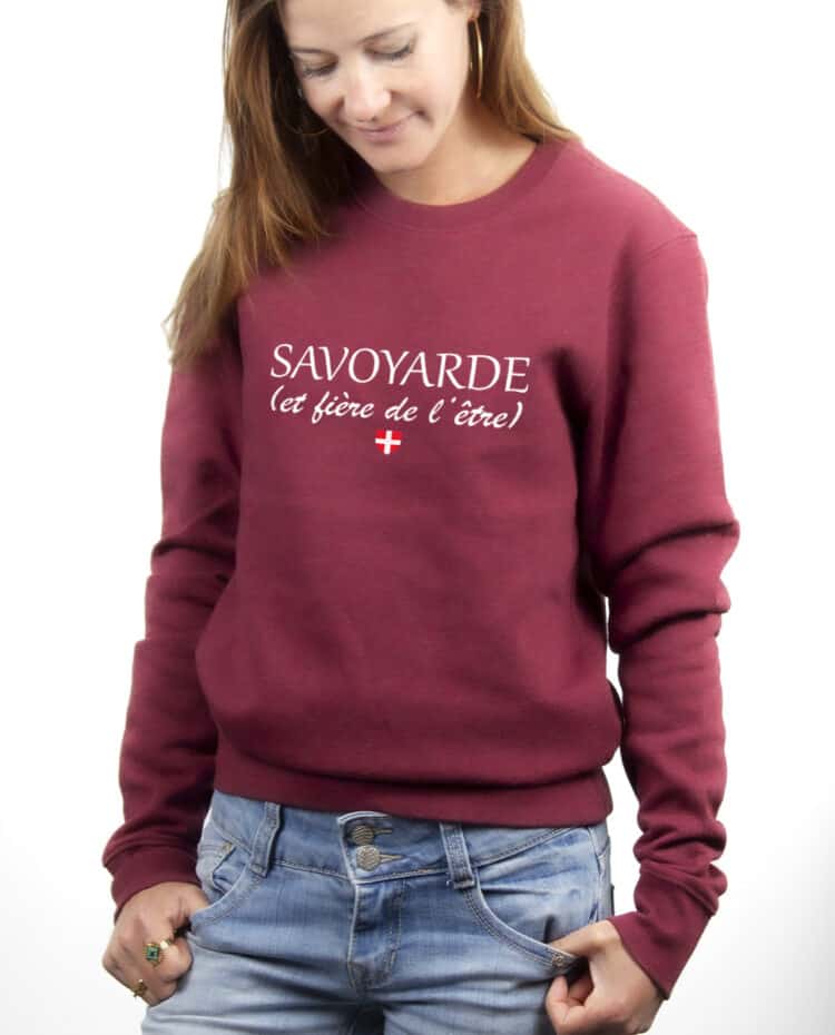 Savoyarde et fiere Pull Femme Bordeau PUFBOR237