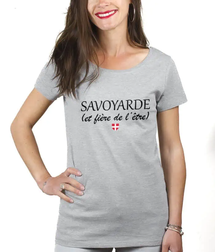 Savoyarde et fiere T shirt Femme Gris TSFG237