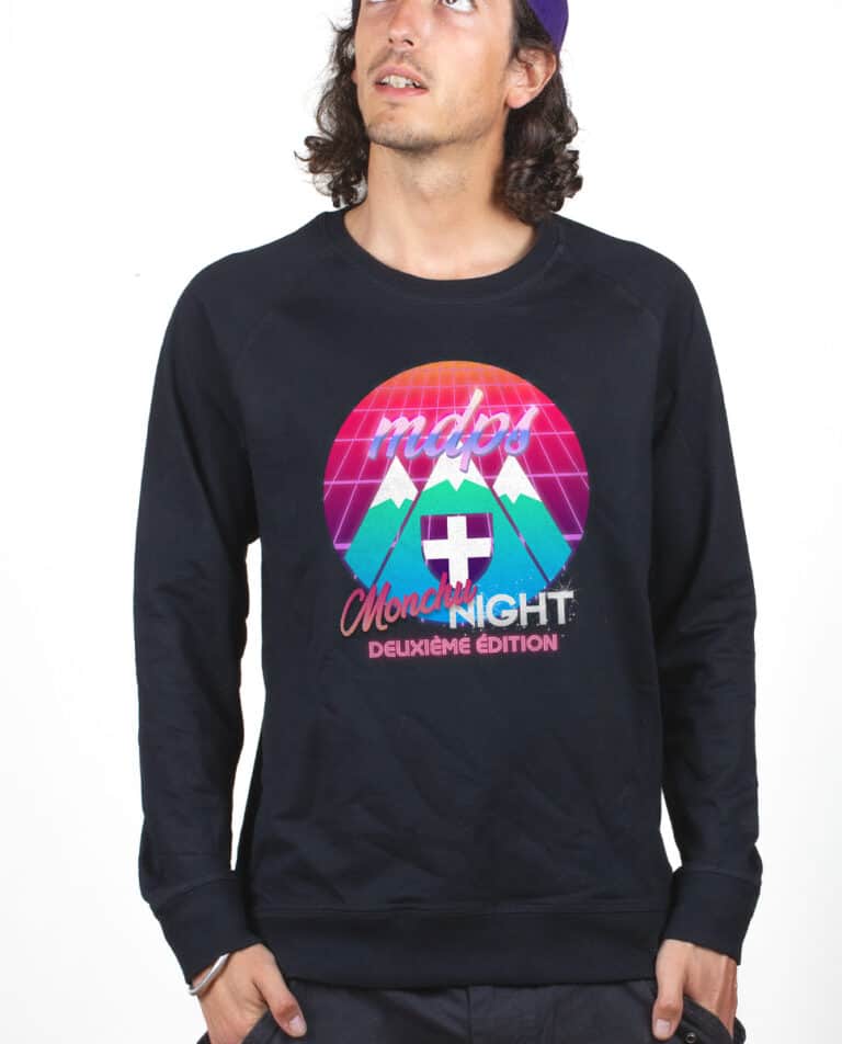 MDPS Monchu Night deuxieme edition Sweatshirt Pull Homme Noir PUHNOI239