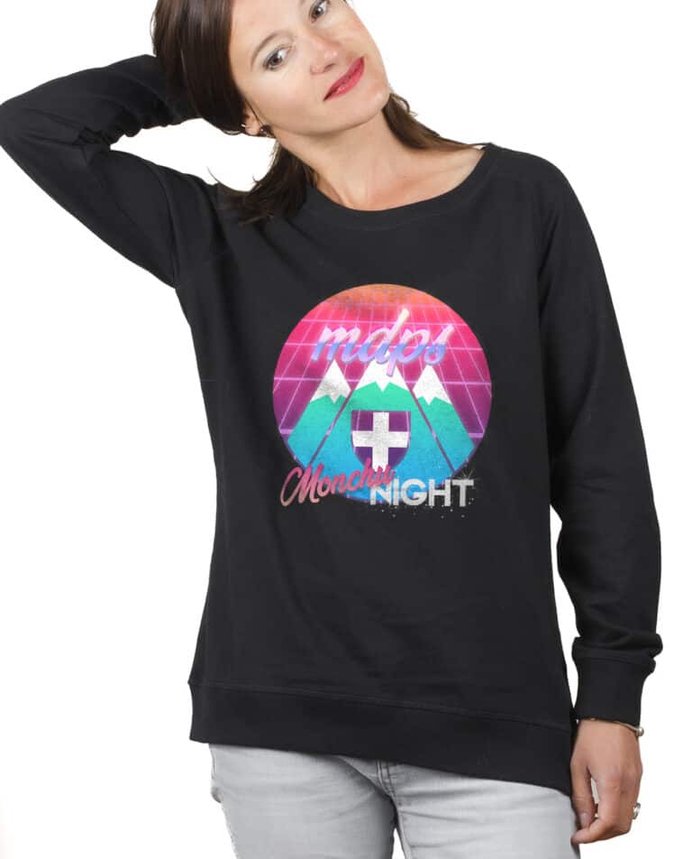 MDPS Monchu Night premiere edition Sweatshirt pull Femme Noir PUFNOI238