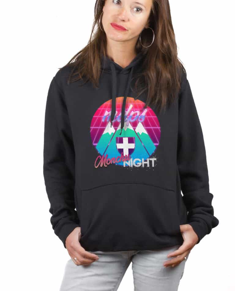 MDPS Monchu Night premiere edition hoodie Sweat capuche Femme Noir SWFNOI238