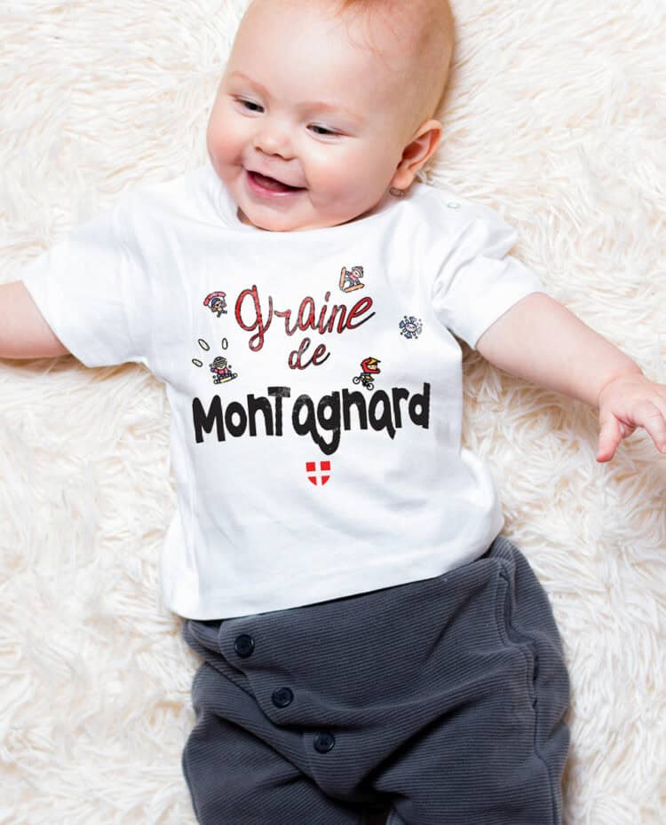 Graine de montagnard T shirt bebe blanc garcon TSBB244