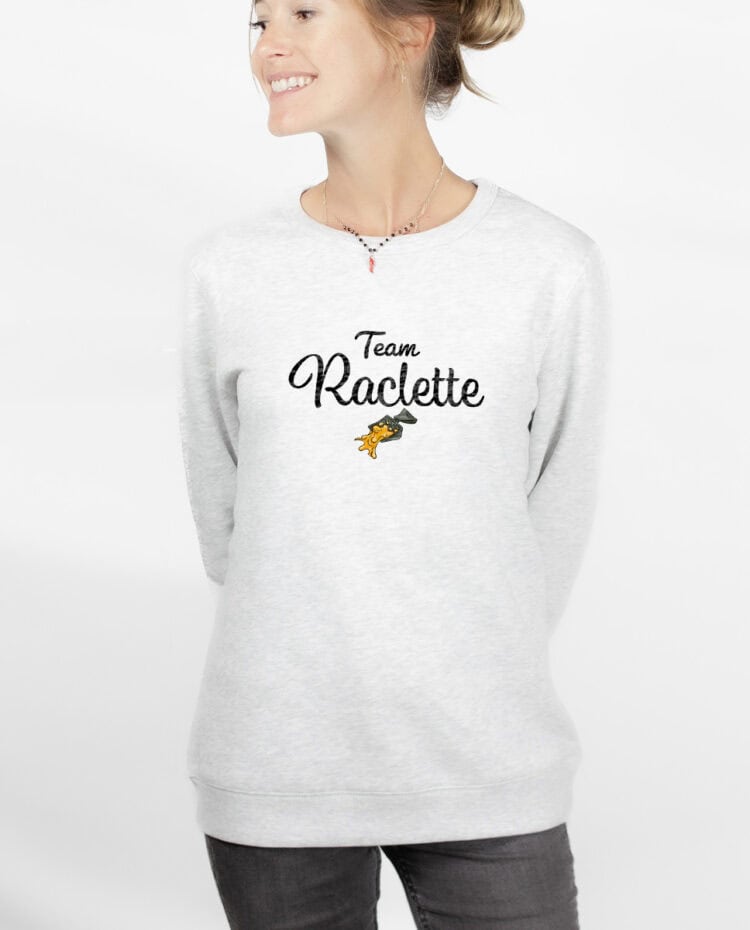 Team Raclette Sweatshirt pull Femme Blanc PUFBLA242