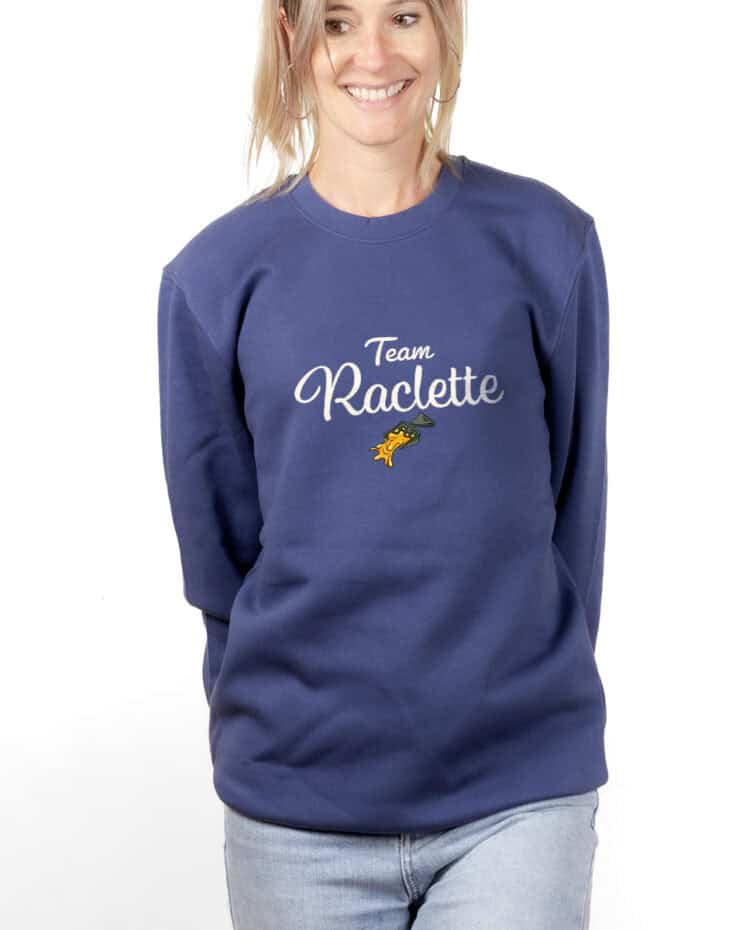Team Raclette Sweatshirt pull Femme Bleu PUFBLE242