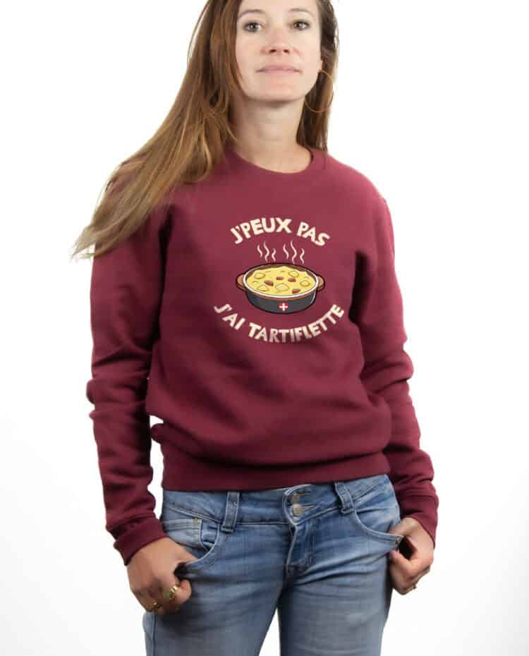 Jpeux pas jai tartiflette Sweatshirt pull Femme Bordeau PUFBOR262
