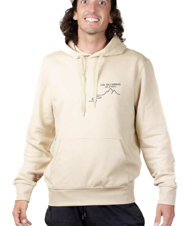 Col de lIseran – 2764 m Hoodie Sweat capuche Homme Naturel SWHNAT392