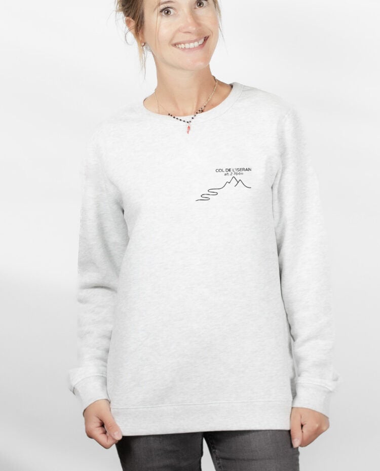 Col de lIseran – 2764 m Sweatshirt pull Femme Blanc PUFBLA392