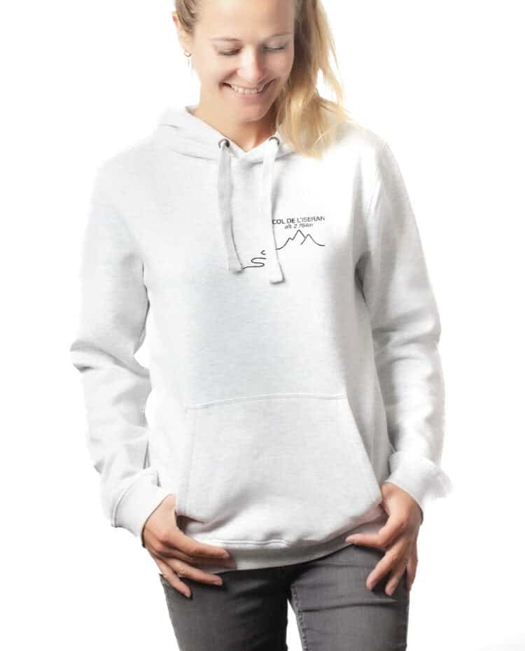 Col de lIseran – 2764 m hoodie Sweat capuche Femme Blanc SWFBLA392