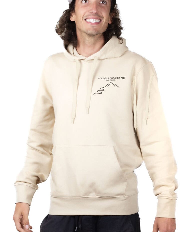 Col de la Croix de Fer – 2067 M Hoodie Sweat capuche Homme Naturel SWHNAT394
