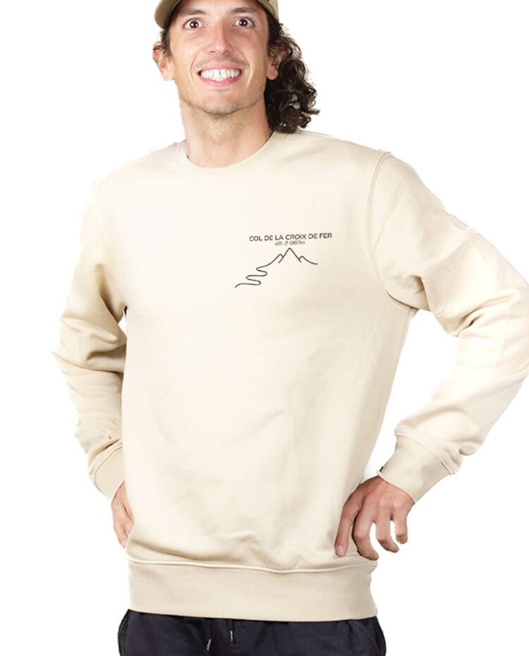 Col de la Croix de Fer – 2067 M Sweatshirt Pull Homme Naturel PUHNAT394