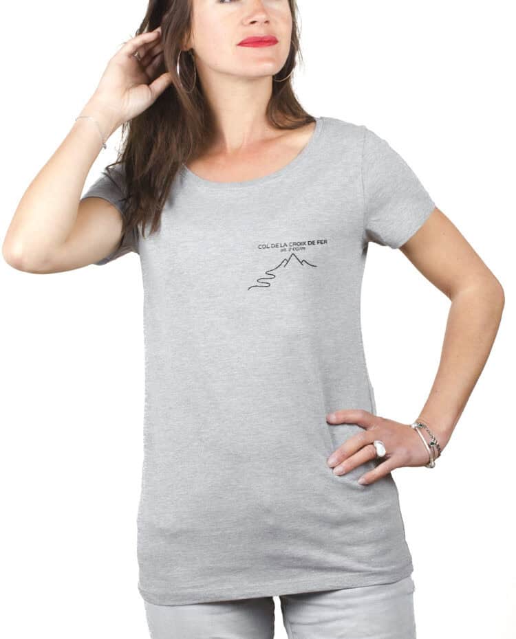 Col de la Croix de Fer – 2067 M T shirt Femme Gris TSFG394