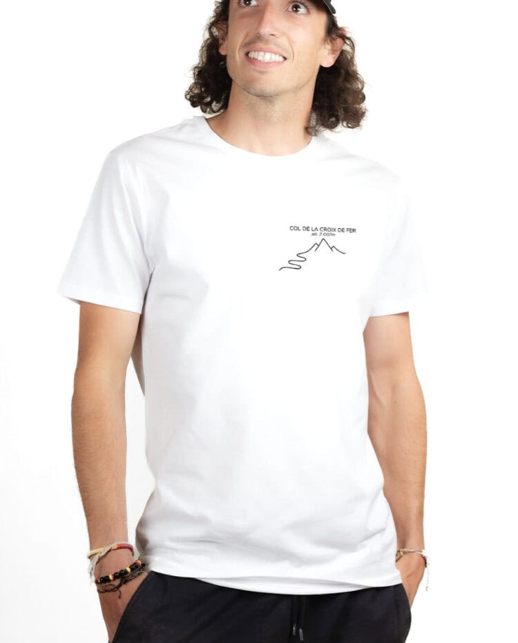 Col de la Croix de Fer – 2067 M T shirt Homme Blanc TSHB394