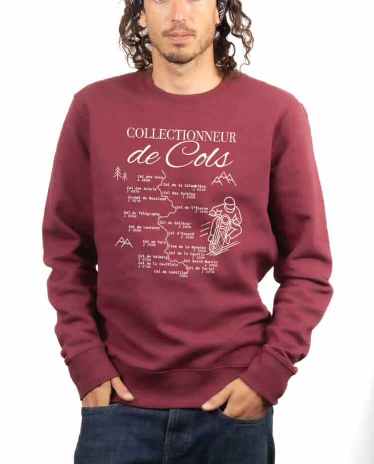 Collectionneur de cols Motard Sweatshirt Pull Homme Bordeau PUHBOR389