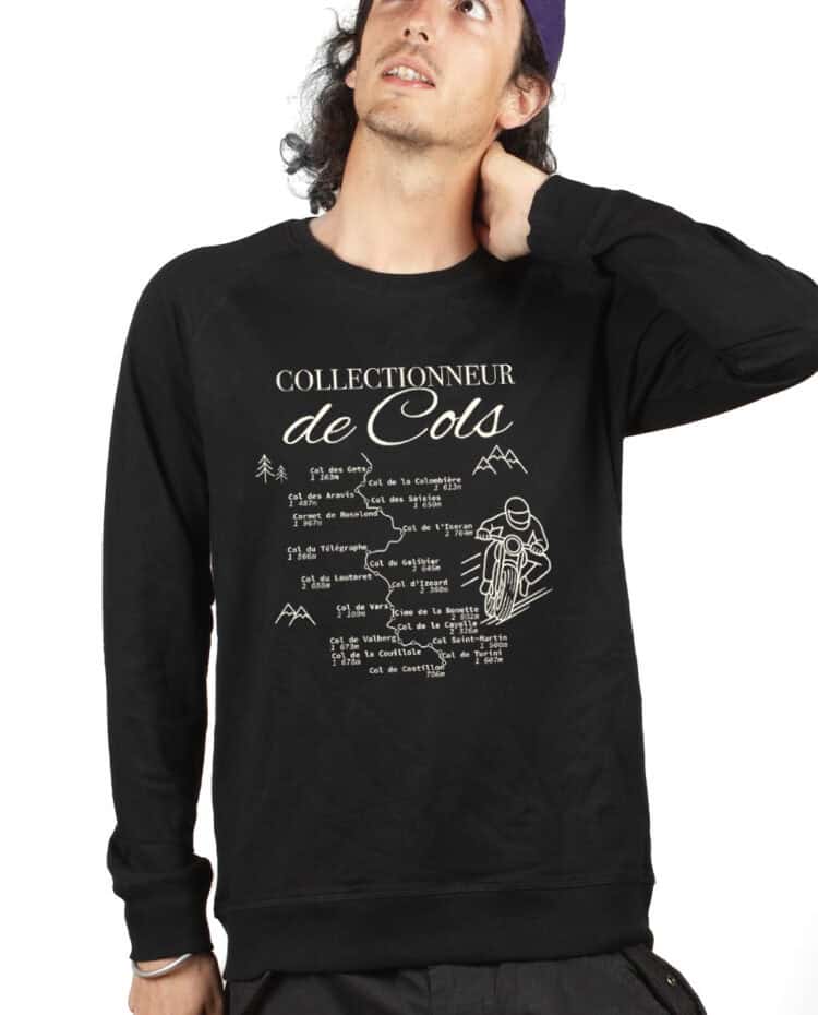 Collectionneur de cols Motard Sweatshirt Pull Homme Noir PUHNOI389