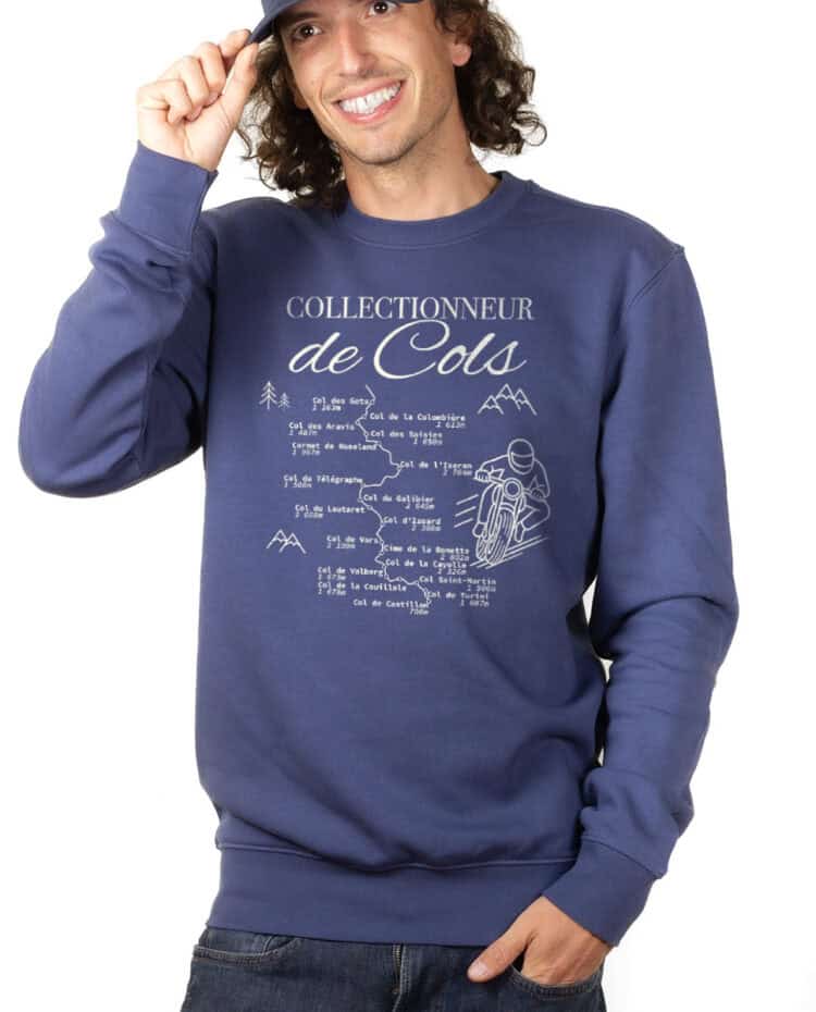 Collectionneur de cols Motard Sweatshirt Pull Homme bleu PUHBLE389