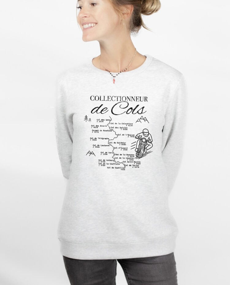 Collectionneur de cols Motard Sweatshirt pull Femme Blanc PUFBLA389