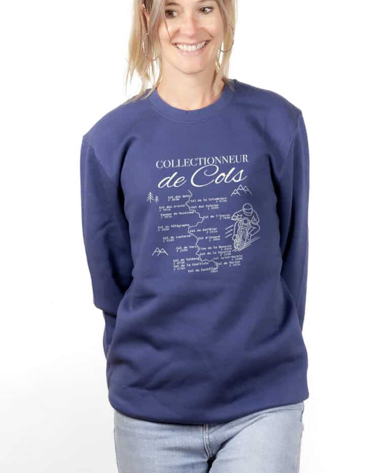 Collectionneur de cols Motard Sweatshirt pull Femme Bleu PUFBLE389