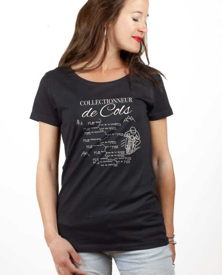 Collectionneur de cols Motard T shirt Femme Noir TSFN389