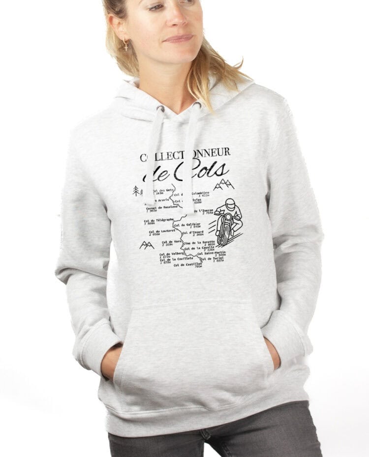 Collectionneur de cols Motard hoodie Sweat capuche Femme Blanc SWFBLA389