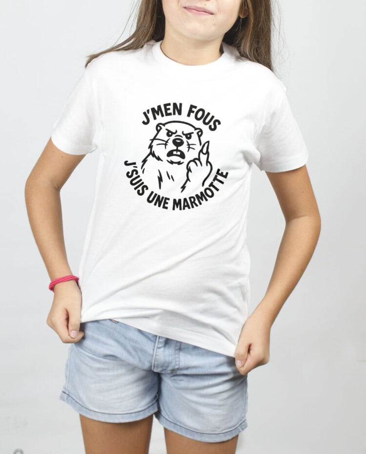 Jmen fous jsuis une marmotte T SHIRT FILLE BLANC TSEB297