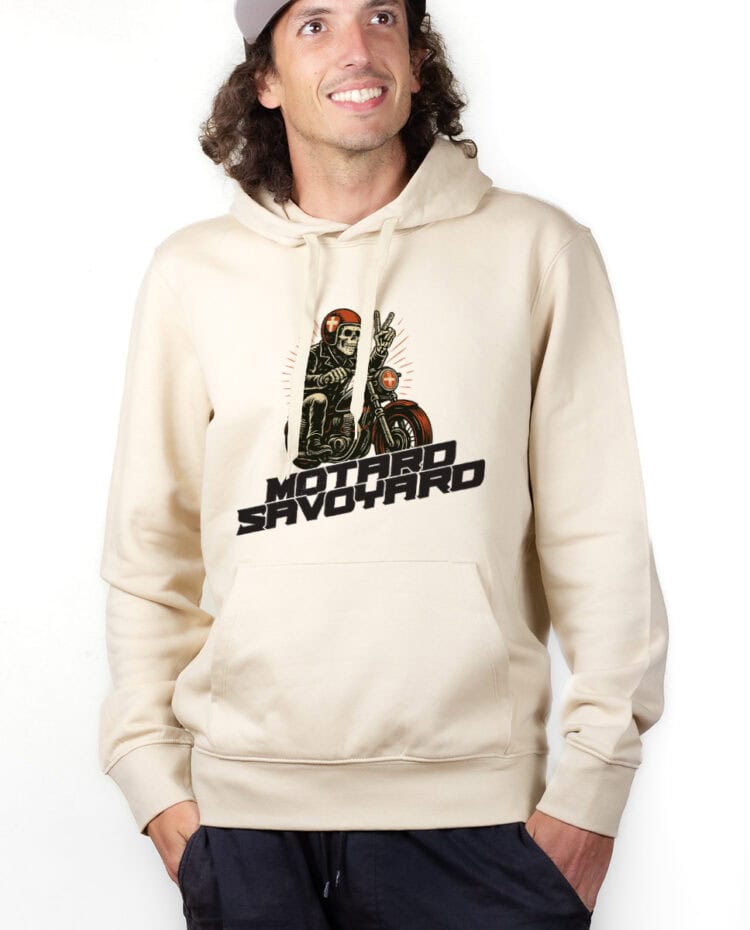 Motard Savoyard Hoodie Sweat capuche Homme Naturel SWHNAT259