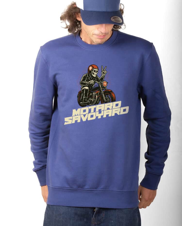 Motard Savoyard Sweatshirt Pull Homme bleu PUHBLE259