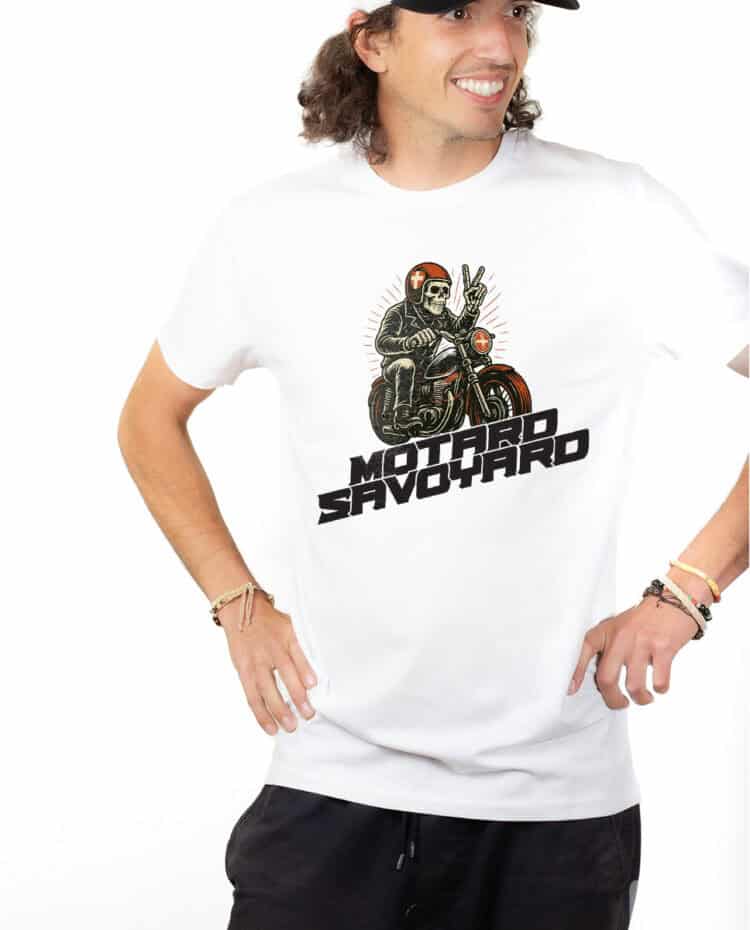 Motard Savoyard T shirt Homme Blanc TSHB259