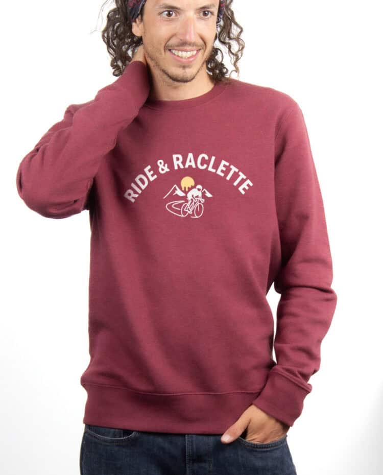 Ride Raclette Cycliste Sweatshirt Pull Homme Bordeau PUHBOR377