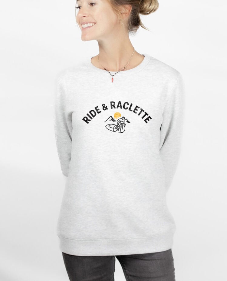 Ride Raclette Cycliste Sweatshirt pull Femme Blanc PUFBLA377