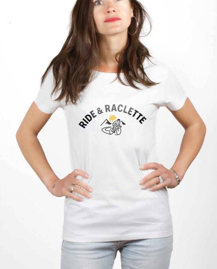 Ride Raclette Cycliste T shirt Femme Blanc TSFB377