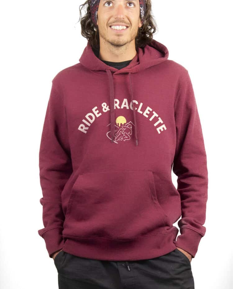 Ride Raclette Motard Hoodie Sweat capuche Homme bordeau SWHBOR375