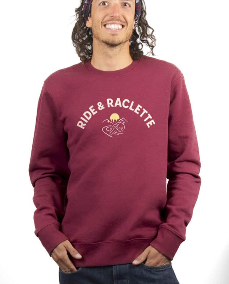 Ride Raclette Motard Sweatshirt Pull Homme Bordeau PUHBOR375