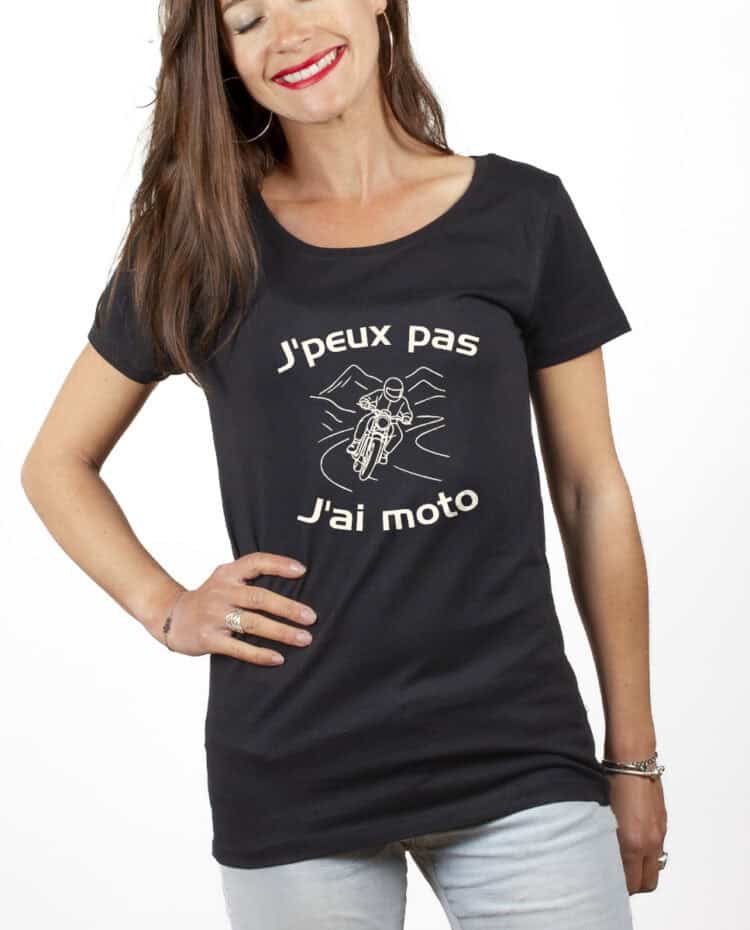 Jpeux pas jai moto T shirt Femme Noir TSFN396