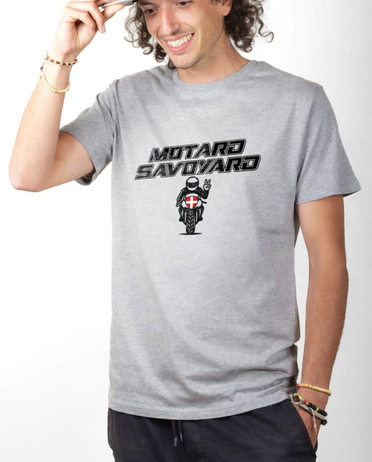 Motard Savoyard moto sport T shirt Homme Gris TSHG399