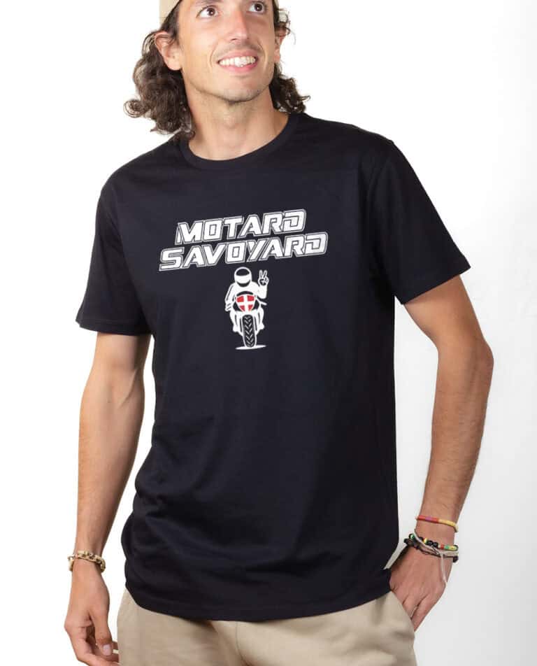 Motard Savoyard moto sport T shirt Homme Noir TSHN399