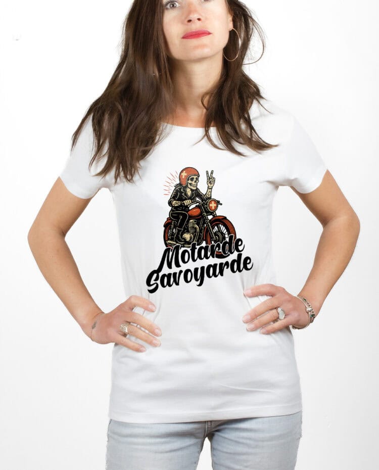 Motarde Savoyarde T shirt Femme Blanc TSFB398