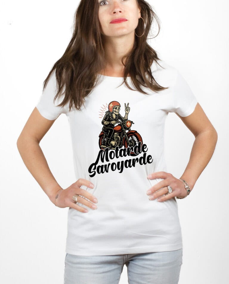 Motarde Savoyarde T shirt Femme Blanc TSFB398