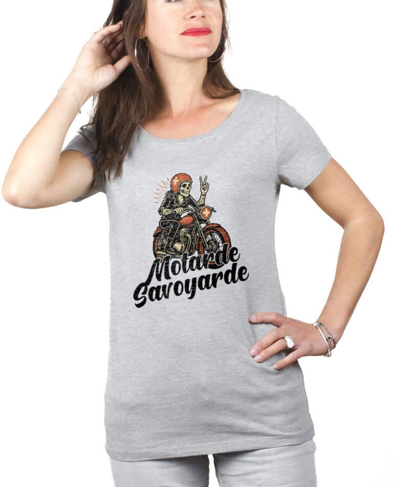 Motarde Savoyarde T shirt Femme Gris TSFG398