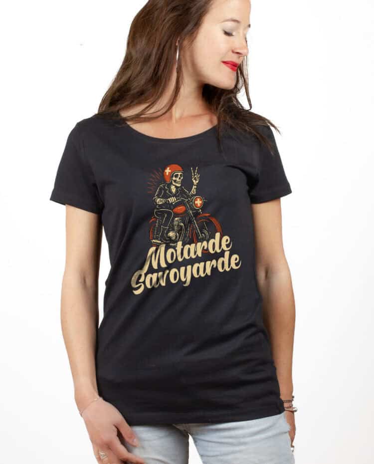 Motarde Savoyarde T shirt Femme Noir TSFN398