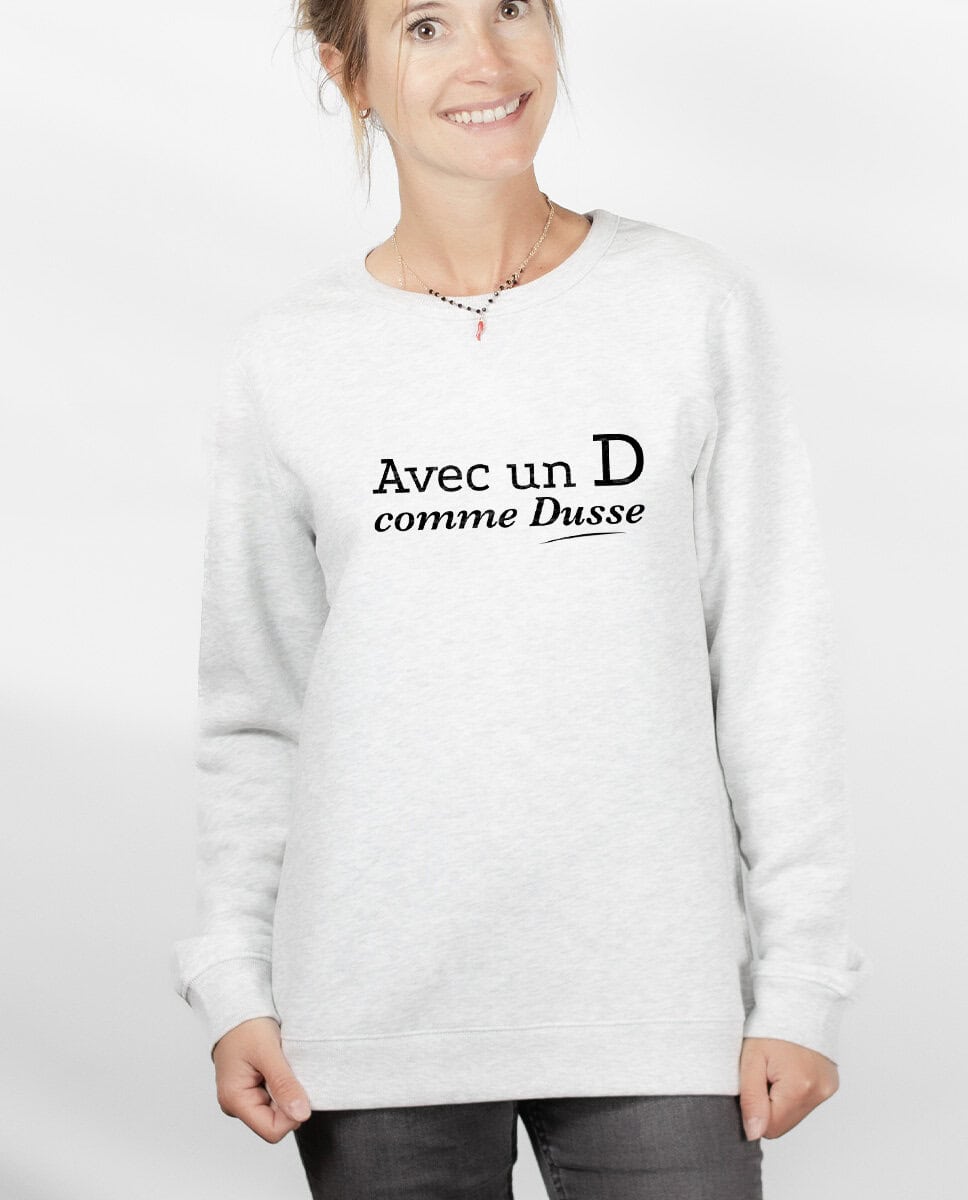 Avec un D comme Sweatshirt pull Femme Blanc PUFBLA401