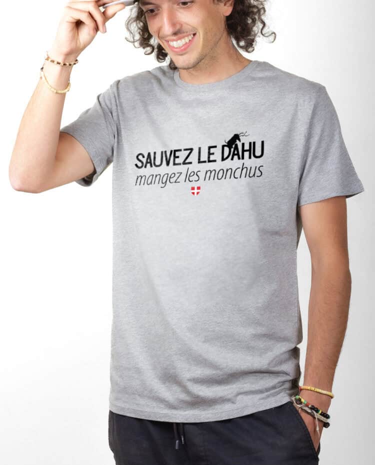 T-SHIRT HOMME : Sauvez le dahu mangez les monchus – Image 3