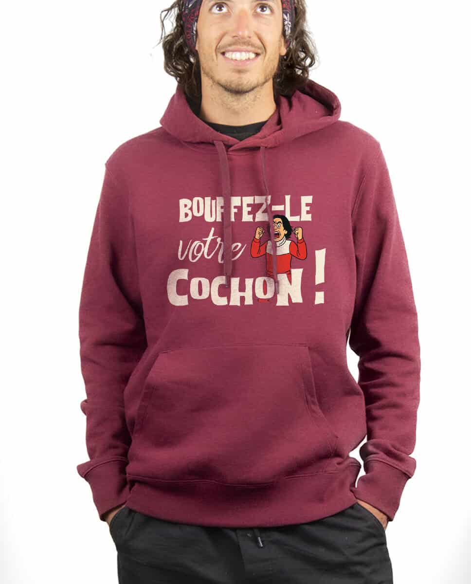 les bronzes font du ski Bouffez le votre cochon Hoodie Sweat capuche Homme bordeau SWHBOR421