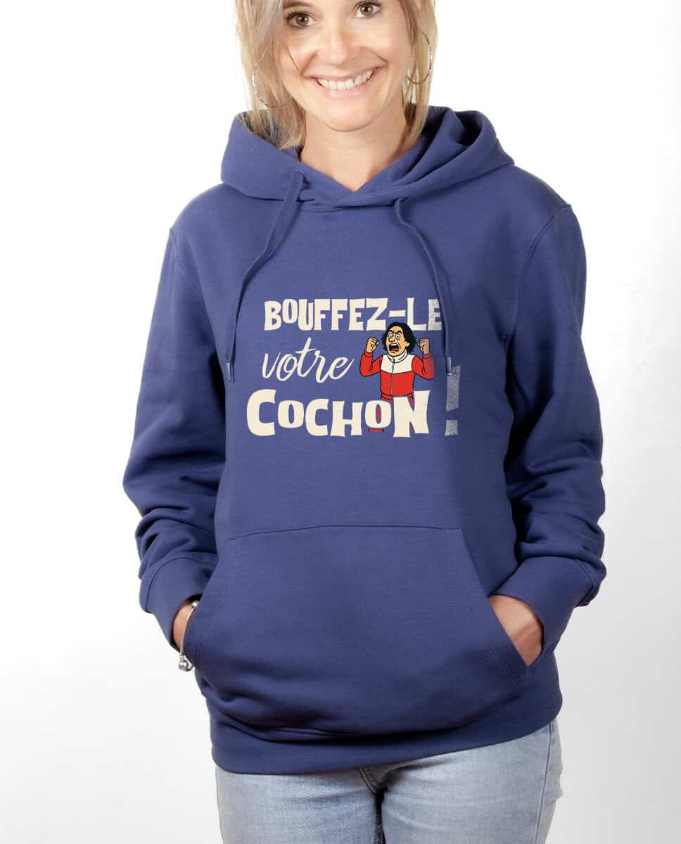 les bronzes font du ski Bouffez le votre cochon Sweat Femme Bleu SWFBLE421