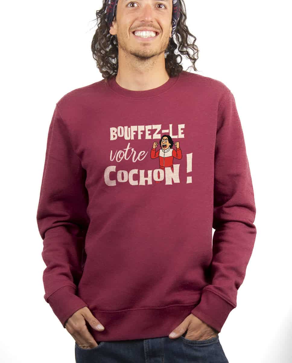 les bronzes font du ski Bouffez le votre cochon Sweatshirt Pull Homme Bordeau PUHBOR421