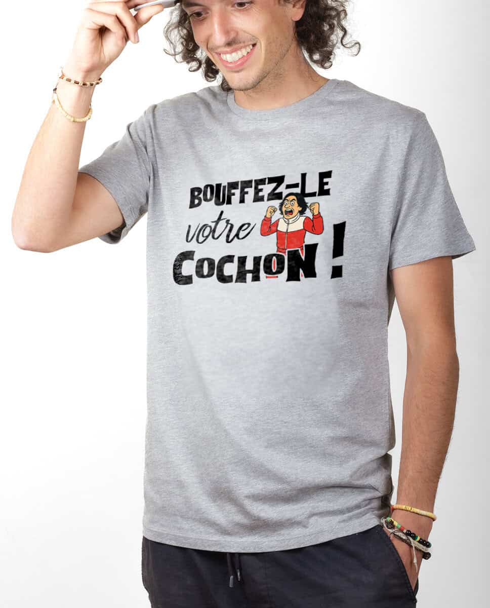 les bronzes font du ski Bouffez le votre cochon T shirt Homme Gris TSHG421