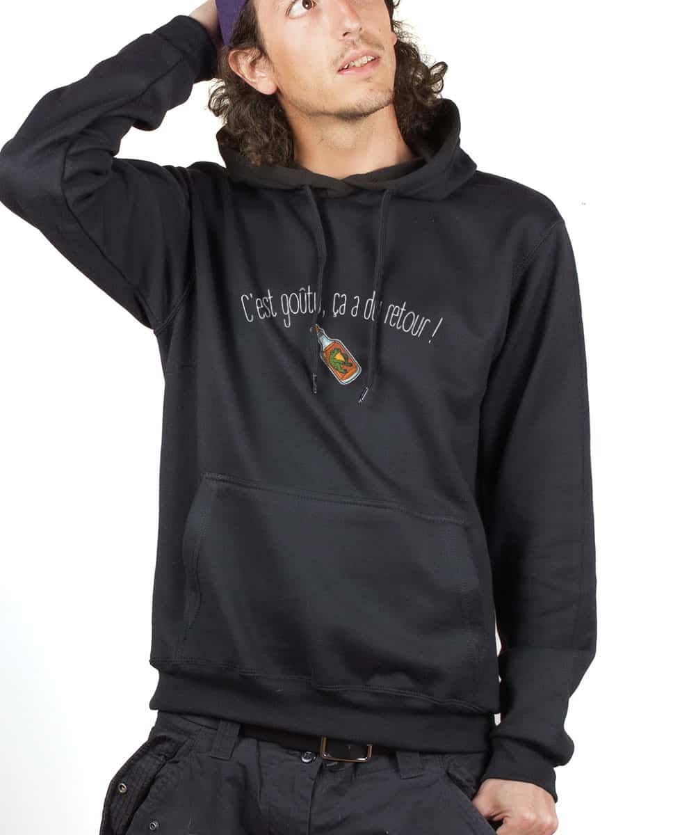 les bronzes font du ski Cest goutu ca a du retour Hoodie Sweat capuche Homme Noir SWHNOI423