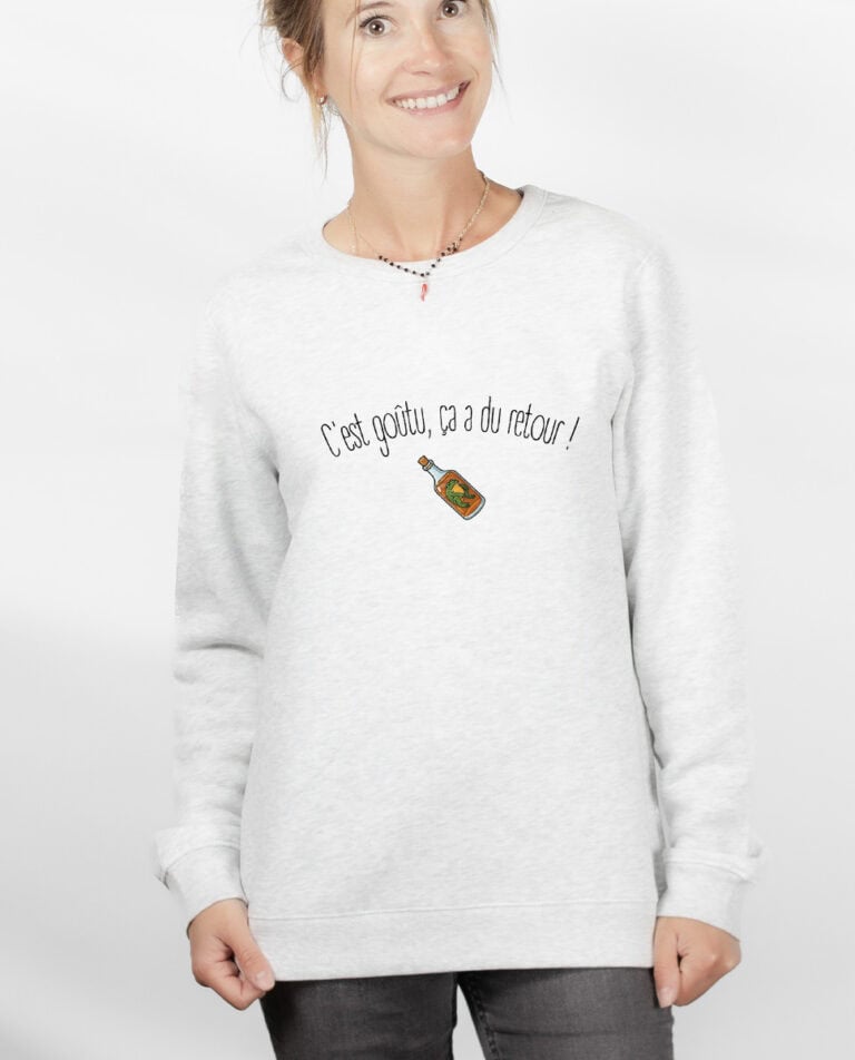 les bronzes font du ski Cest goutu ca a du retour Sweatshirt pull Femme Blanc PUFBLA423